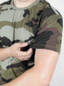 Camiseta Camuflada Bege manga curta deserto Esporte Academia Caça e Pesca