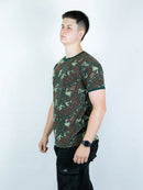 Camiseta Camuflada PREMIUM Personalizada Militar Masculina PV Manga Curta Tática Esporte Academia Caça e Pesca