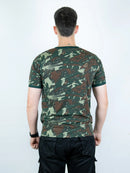Camiseta Camuflada PREMIUM Personalizada Militar Masculina PV Manga Curta Tática Esporte Academia Caça e Pesca