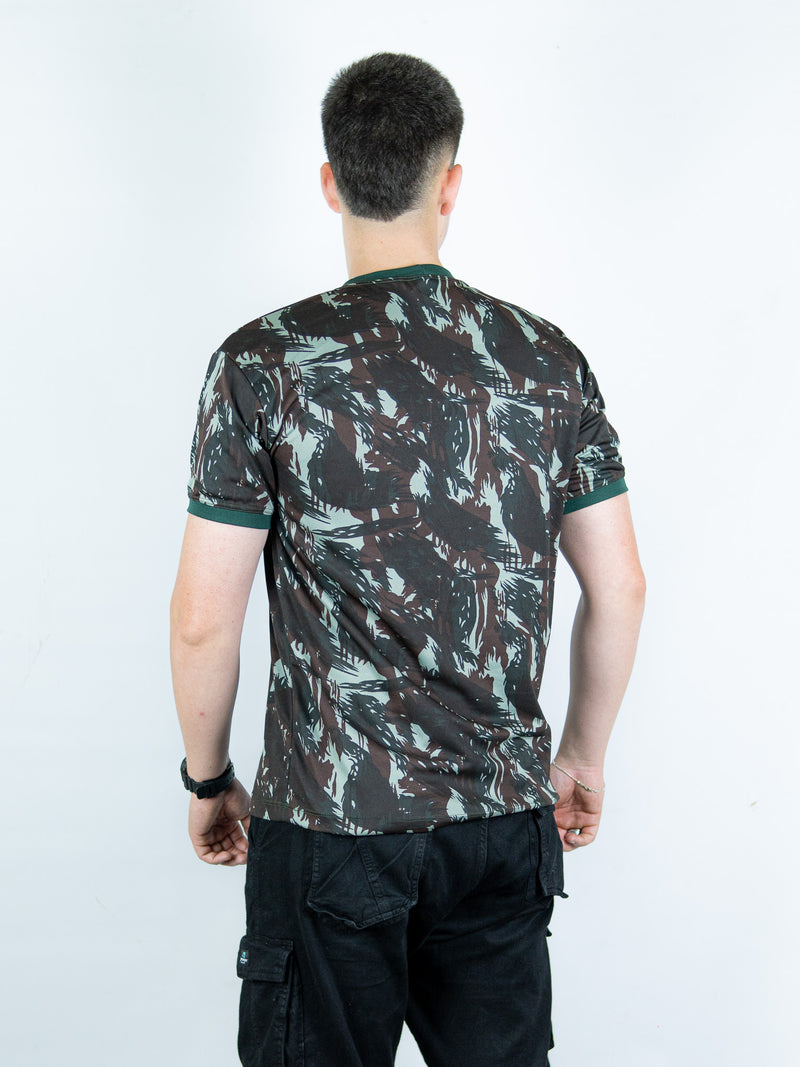 Camiseta Camuflada Personalizada Militar Masculina Dry Fit LISA Manga Curta