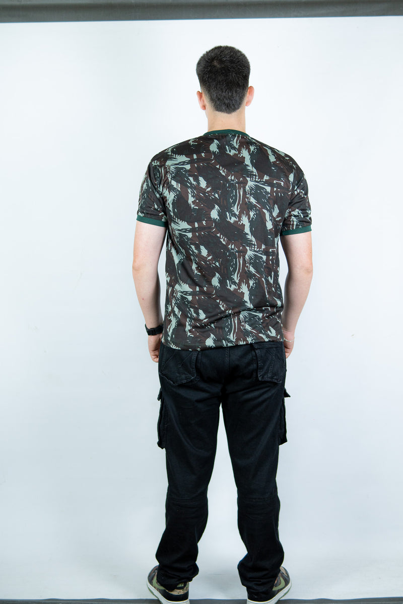 Camiseta Camuflada Personalizada Militar Masculina Dry Fit LISA Manga Curta