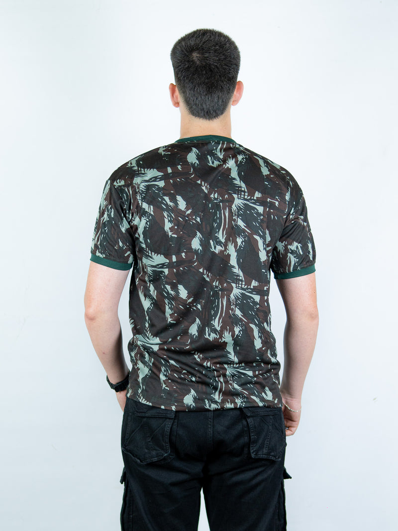 Camiseta Camuflada Personalizada Militar Masculina Dry Fit LISA Manga Curta