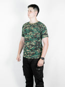 Camiseta Masculina Militar Camuflado Digital Verde