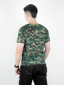 Camiseta Masculina Militar Camuflado Digital Verde