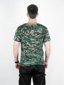 Camiseta Masculina Militar Camuflado Digital Verde