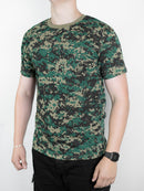 Camiseta Masculina Militar Camuflado Digital Verde