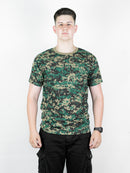 Camiseta Masculina Militar Camuflado Digital Verde