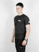 Camiseta Segurança Uniforme Empresa Fardamento Farda Camisa Manga Curta Preta Logo