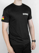 Camiseta Segurança Uniforme Empresa Fardamento Farda Camisa Manga Curta Preta Logo