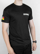 Kit 3 Camisetas Segurança Uniforme Empresa Fardamento Farda Camisa Manga Curta Preta Logo