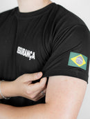Kit 3 Camisetas Segurança Uniforme Empresa Fardamento Farda Camisa Manga Curta Preta Logo