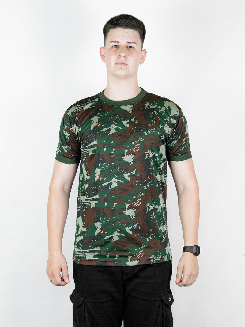 Camisetas Camufladas Personalizadas Militar Masculina Dry Fit LISA Manga Curta Tática Esporte Academia Caça e Pesca