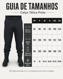 Calça Tática Preta Rip-Stop Premium 6 Bolsos Com Ligas Lumilitares