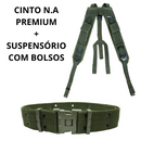 Cinto N.A Premium + Suspensório Acolchoado Com Bolsos Padrão EB
