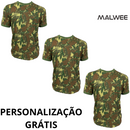 Kit 3 Camisetas Camufladas Malwee Personalizada Manga Curta Exército Brasileiro Masculina Esporte Academia Caça e Pesca