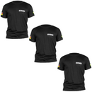 Kit 3 Camisetas Segurança Uniforme Empresa Fardamento Farda Camisa Manga Curta Preta Logo