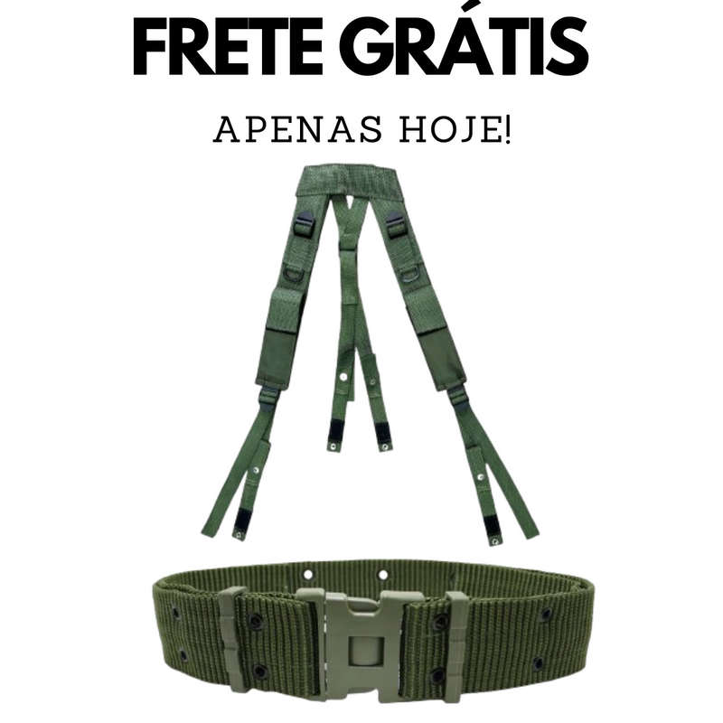 Kit Cinto NA e Suspensório Exército Brasileiro Verde