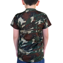 Camiseta Camuflada Infantil personalizada em bordado de Alta Qualidade