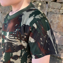 Camiseta Camuflada Infantil personalizada em bordado de Alta Qualidade