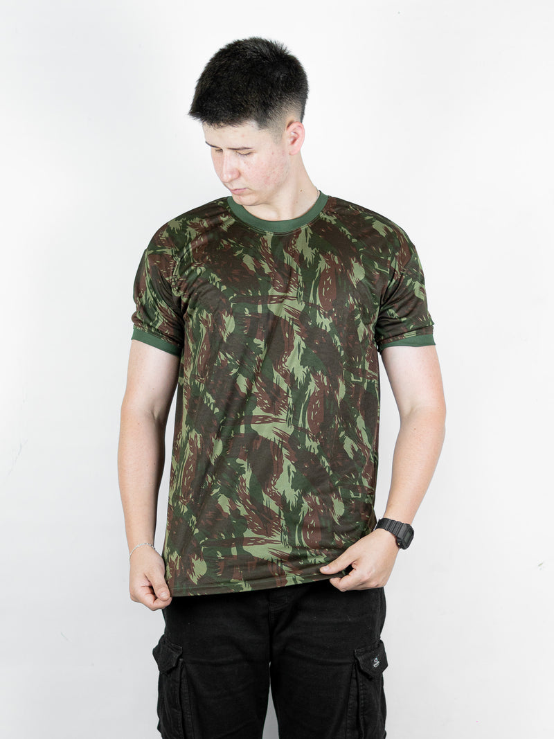 Camiseta Camuflada Personalizada Militar Masculina DryFit LISANEW Manga Curta Tática Esporte Academia Caça e Pesca