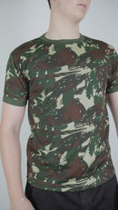Camiseta Camuflada Personalizada Militar Masculina Dry Fit Manga Curta Tática Esporte Academia Caça e Pesca